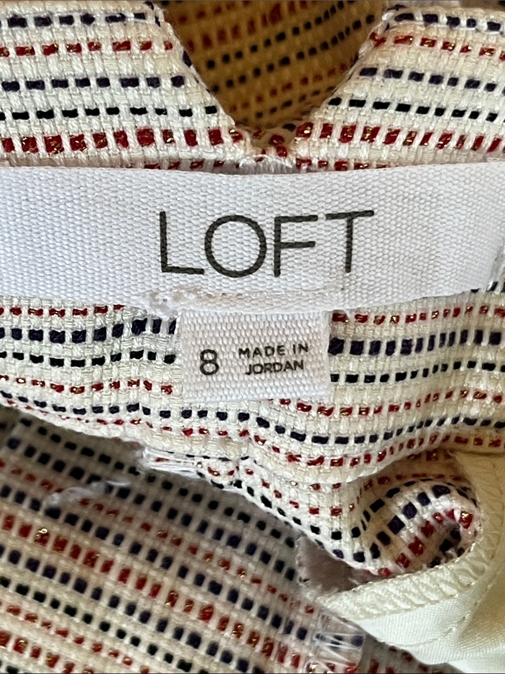 LOFT Riviera Textured Multicolored Striped Shorts - Picture 7 of 8